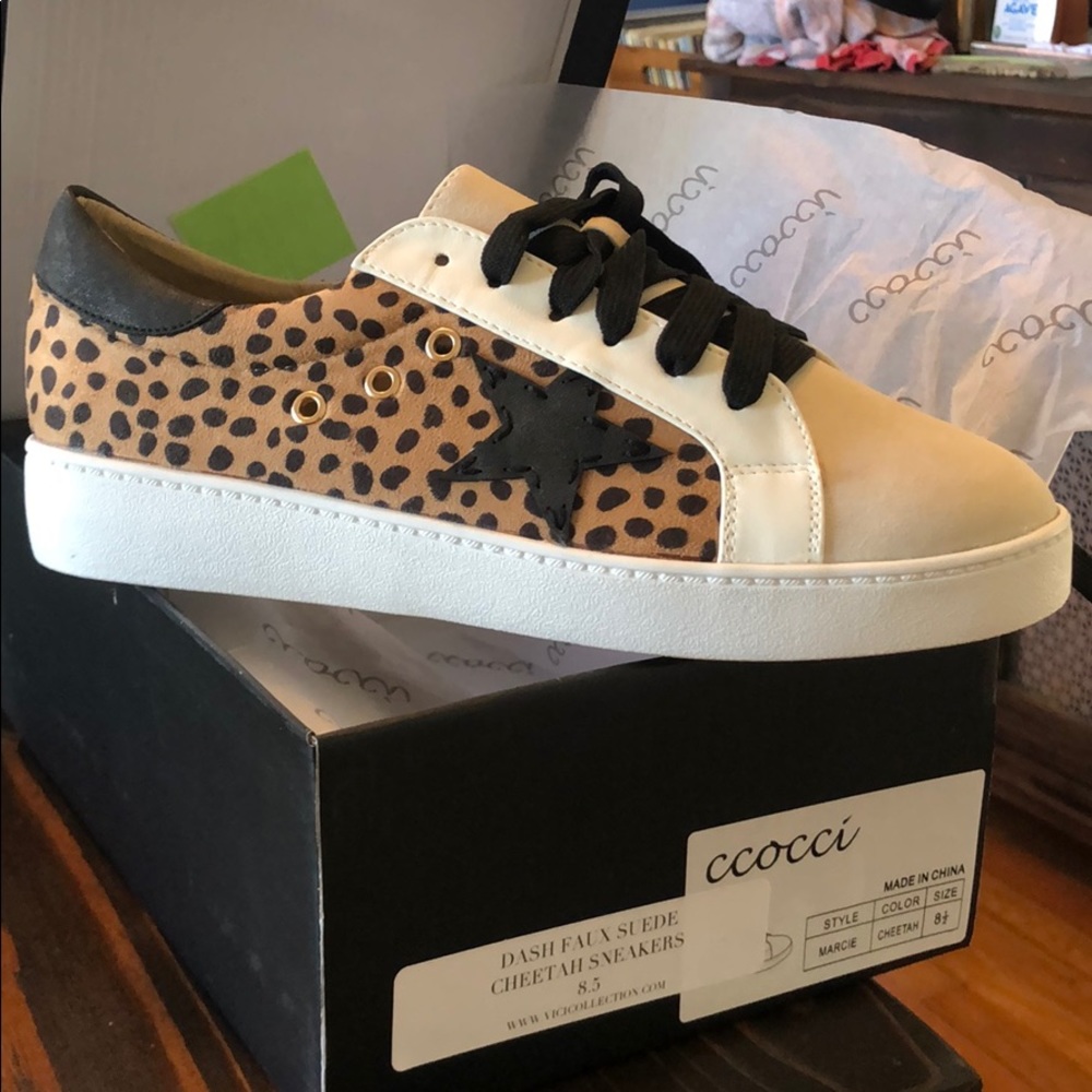 Ccocci Dash Faux Suede Cheetah Sneakers
